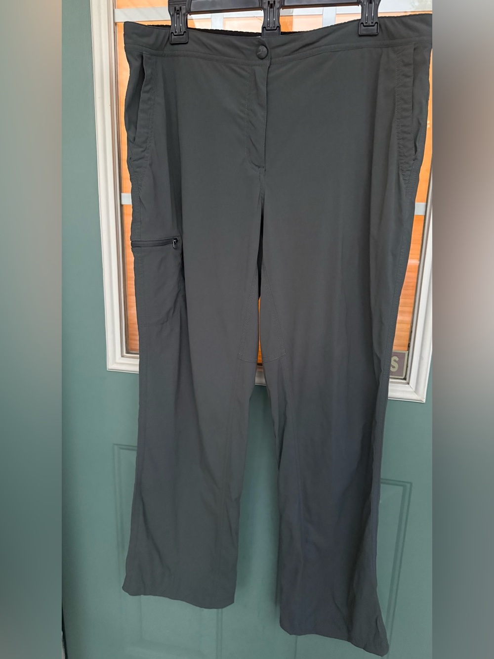 L.L.Bean Women’s Gray Hiking Pants Size 16 Regular Stretch Trail Zipper Pockets